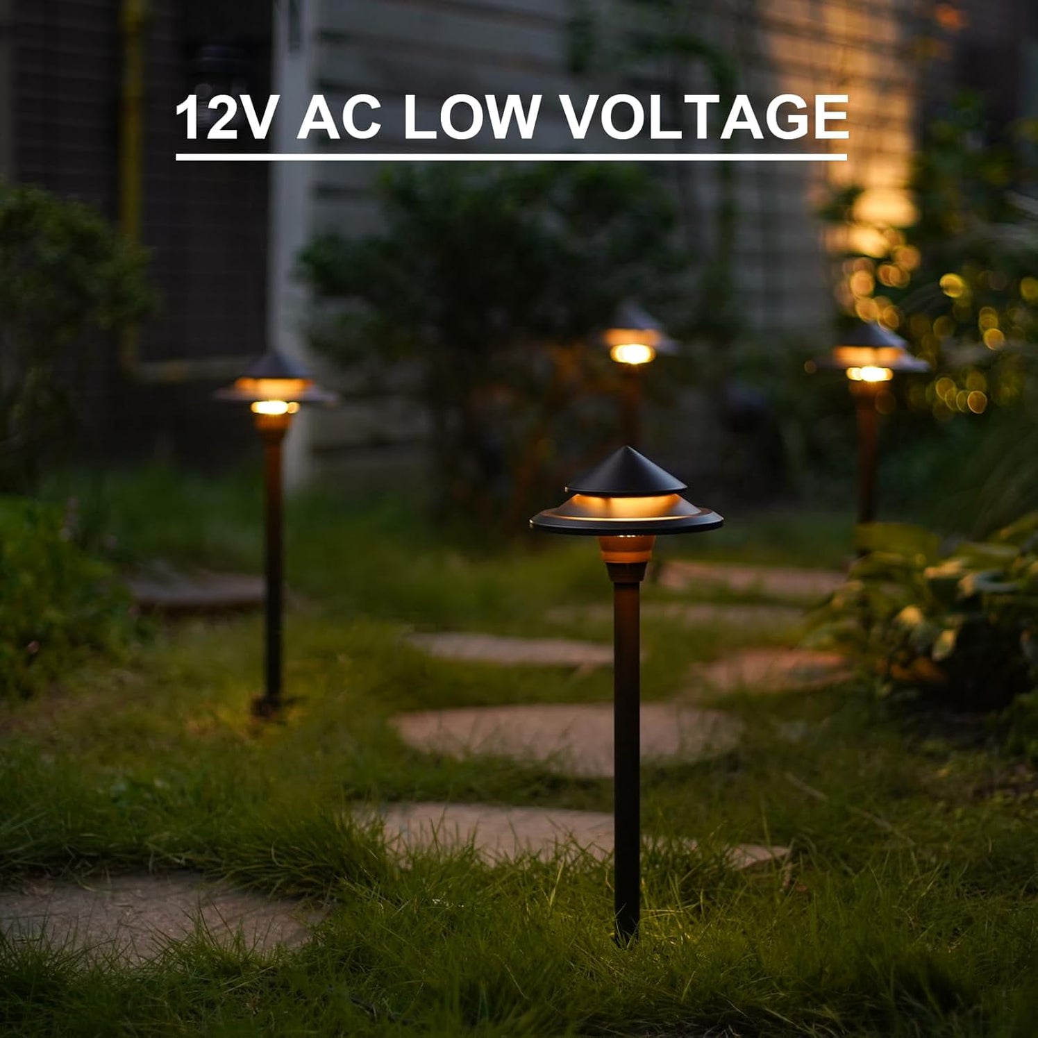 GOODSMANN Low Voltage Landscape Lighting 4PK LED Path Lights Oil Rubbe ...