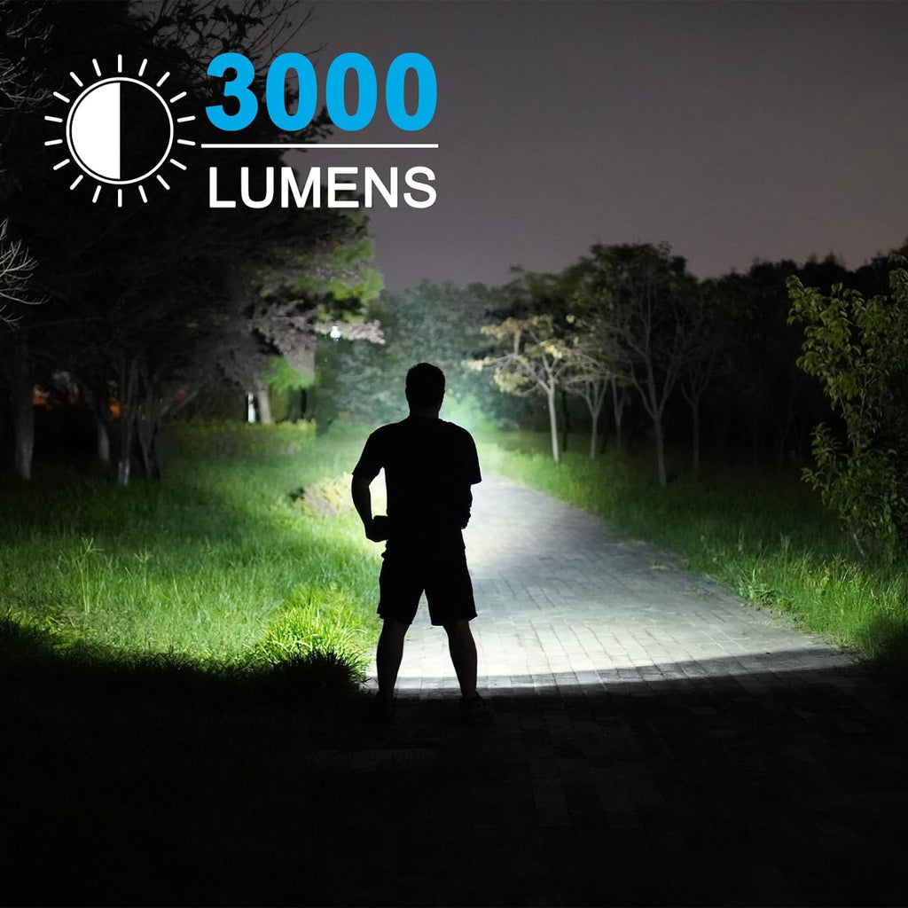 3000 lumen flashlight rechargeable GOODSMANN Rechargeable Spotlight Waterproof LED Flashlight 3000 Lumen Submersible Searchlight with USB Adapter Car Charger 9924-H101-01