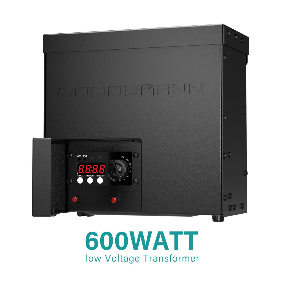 GOODSMANN Low Voltage Transformer 600W with Timer Photo Eye Outdoor Li