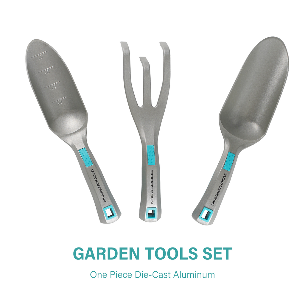 long handle garden tools set GOODSMANN Garden Tools Set, 3 Piece All One Piece Die-Cast Aluminum Ga – GoodsmannGroup