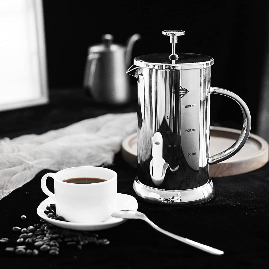CrossCreek French Press Coffee & Milk Frother, 34oz (4 Cups) Heat Resi –  GoodsmannGroup