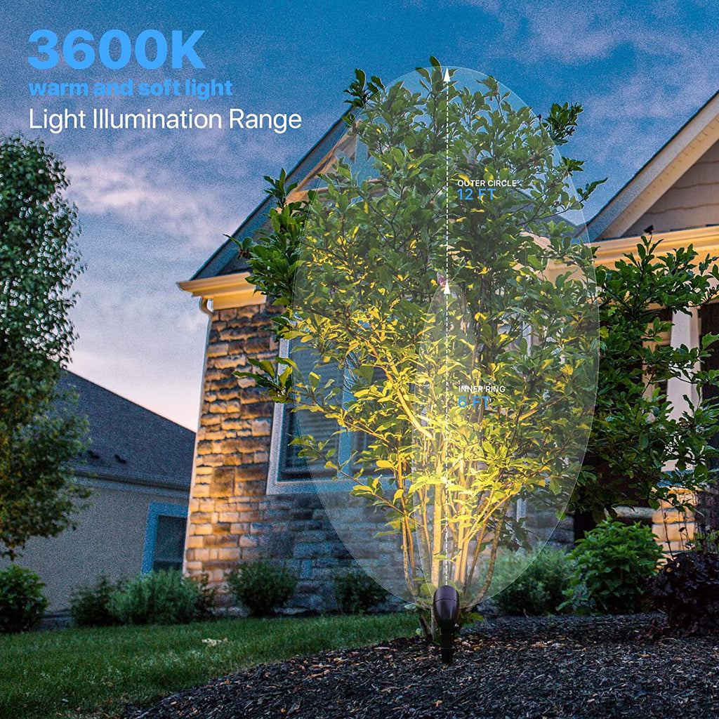 Malibu 8-Pack 3W LED Landscape Lights | Low Voltage Outdoor Spotlights | Charcoal Brown