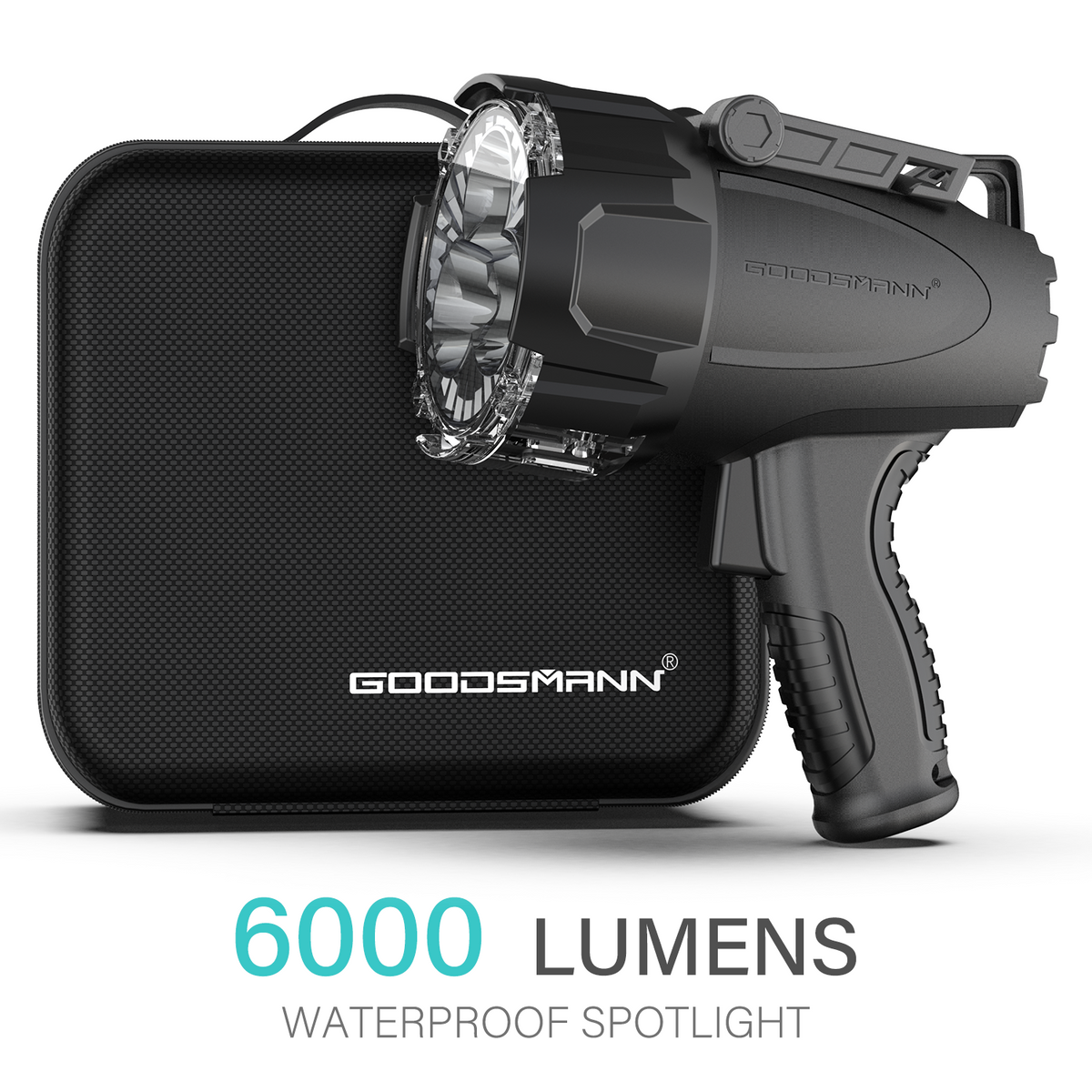 GOODSMANN Spotlight 6000 Lumen Boat Spotlight Waterproof Rechargeable Marin 
