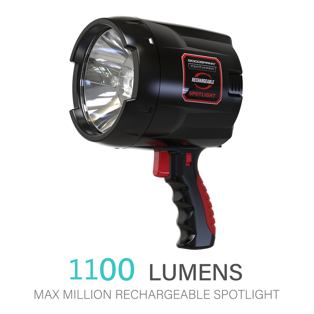 GOODSMANN Rechargeable Spotlight Handheld Halogen 1100 Lumens Spot Light with Portable Replaceable Battery 9924-0011-34 GOODSMANN Rechargeable Spotlight Handheld Halogen 1100 Lumens Spot Light with Portable Replaceable Battery 9924-0011-34