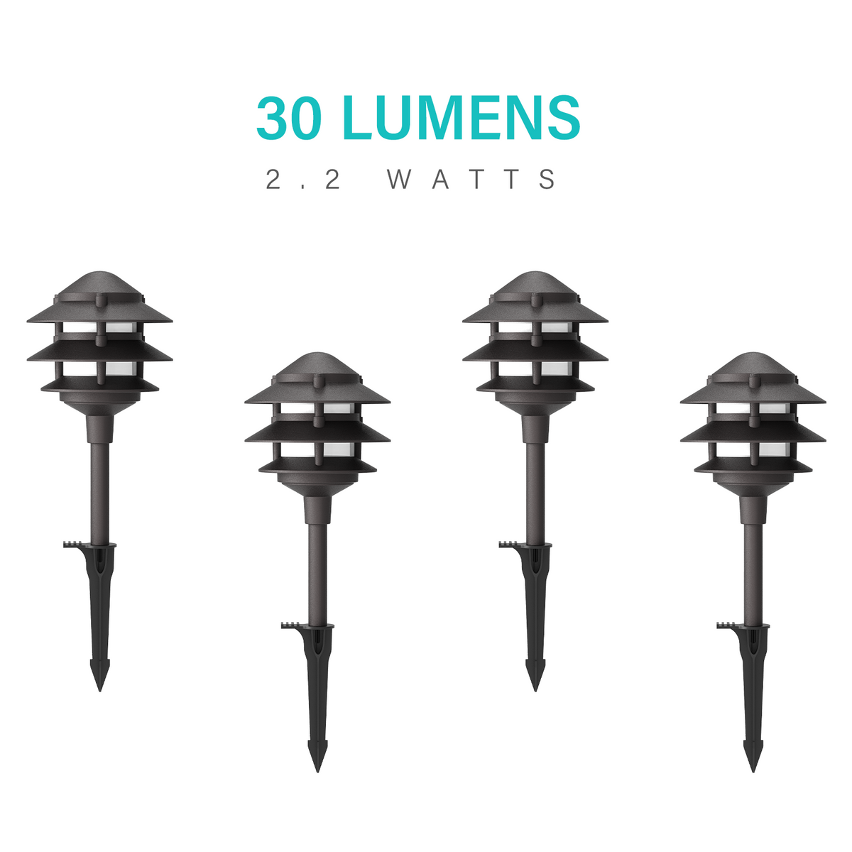 GOODSMANN Landscape Lighting 4PK Pathway Lights Low Voltage 2.2 Watt L